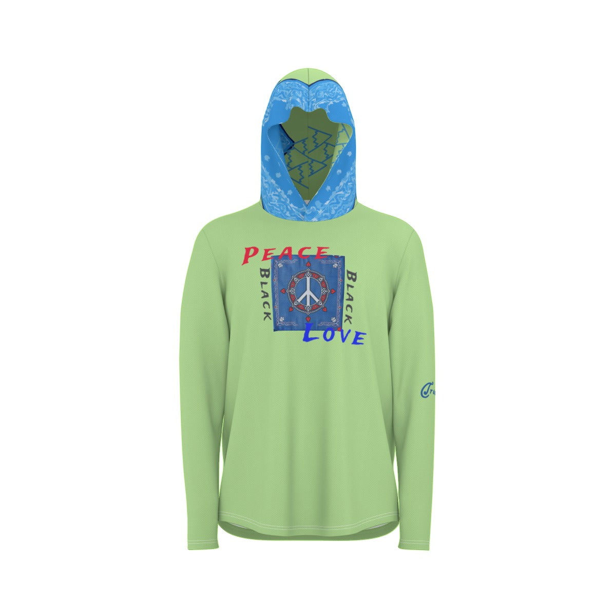 Growth In Pain Men's 'Peace & Love' Bandana Print Hoodie