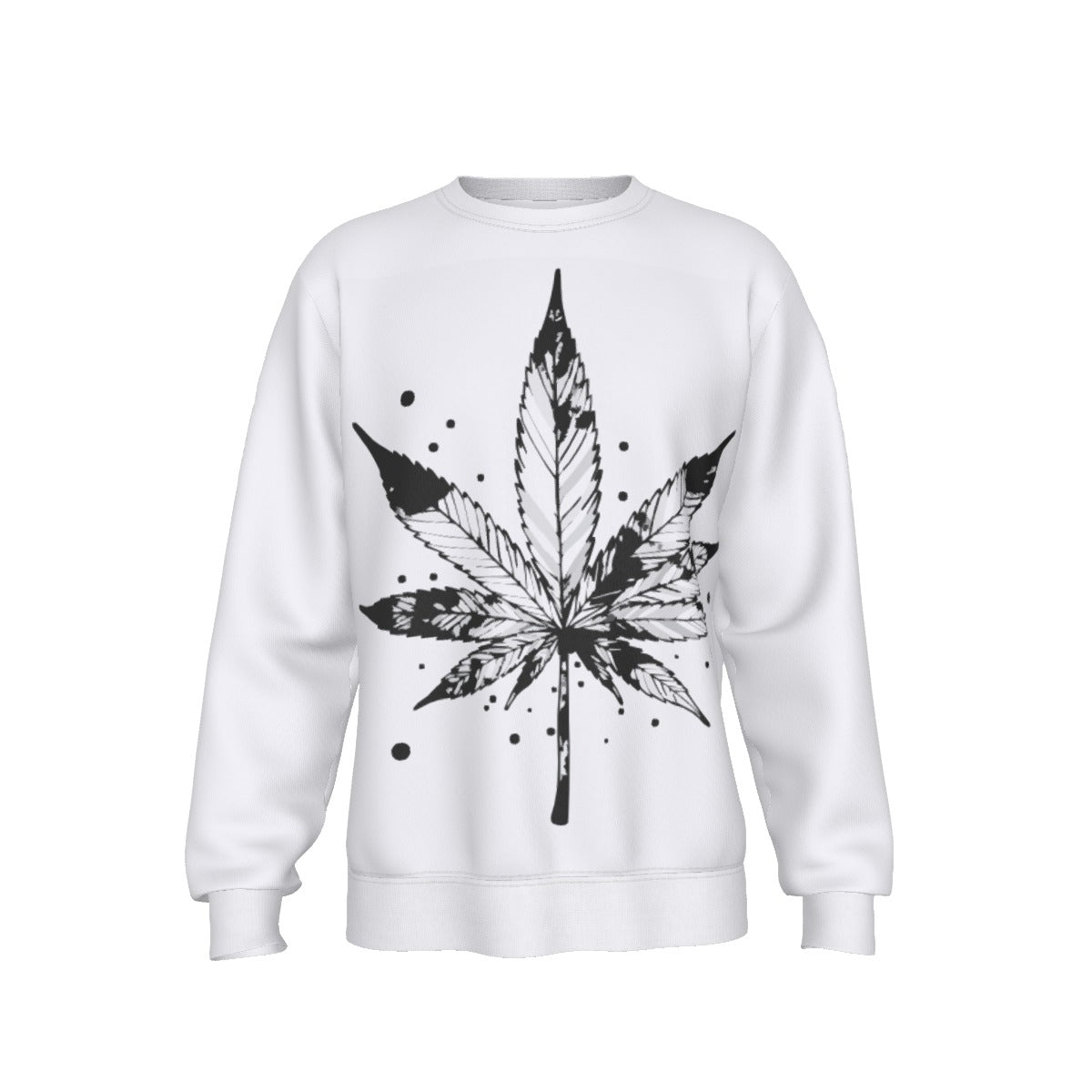 Growth In Pain Apparel Men's Sweatshirt "Green Leaf" Streetwear 420 Crewneck Sweatshirt