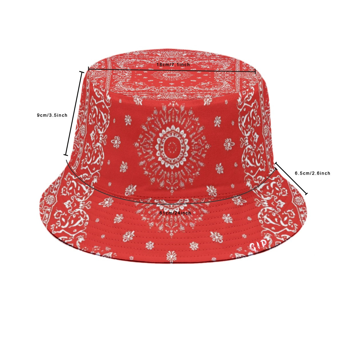 GIP Apparel Red Bandana Print Bucket Hat for Stylish Nightlife & Street Wear