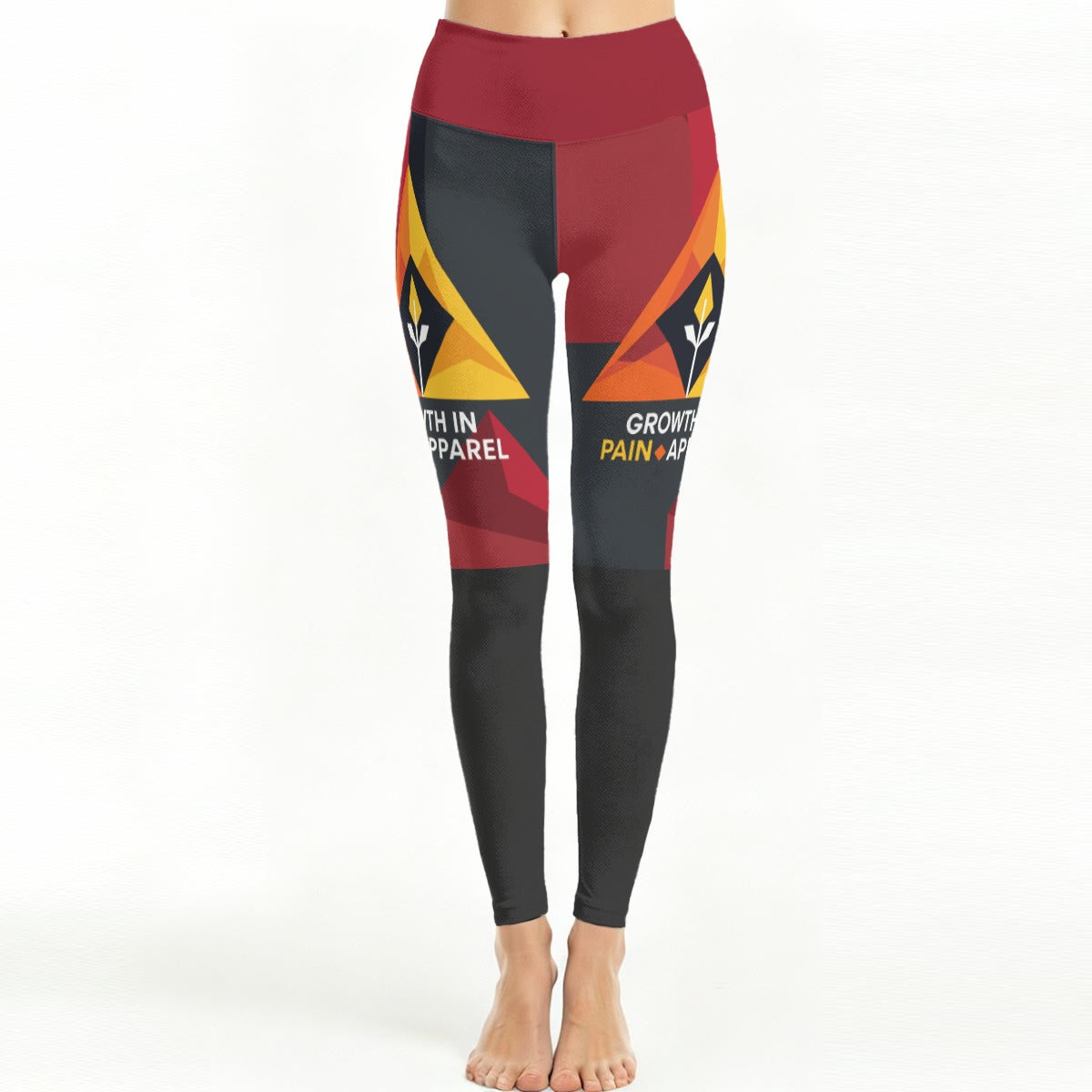 GIP Apparel Women's High Waist Leggings with Growth in Pain Logo Print