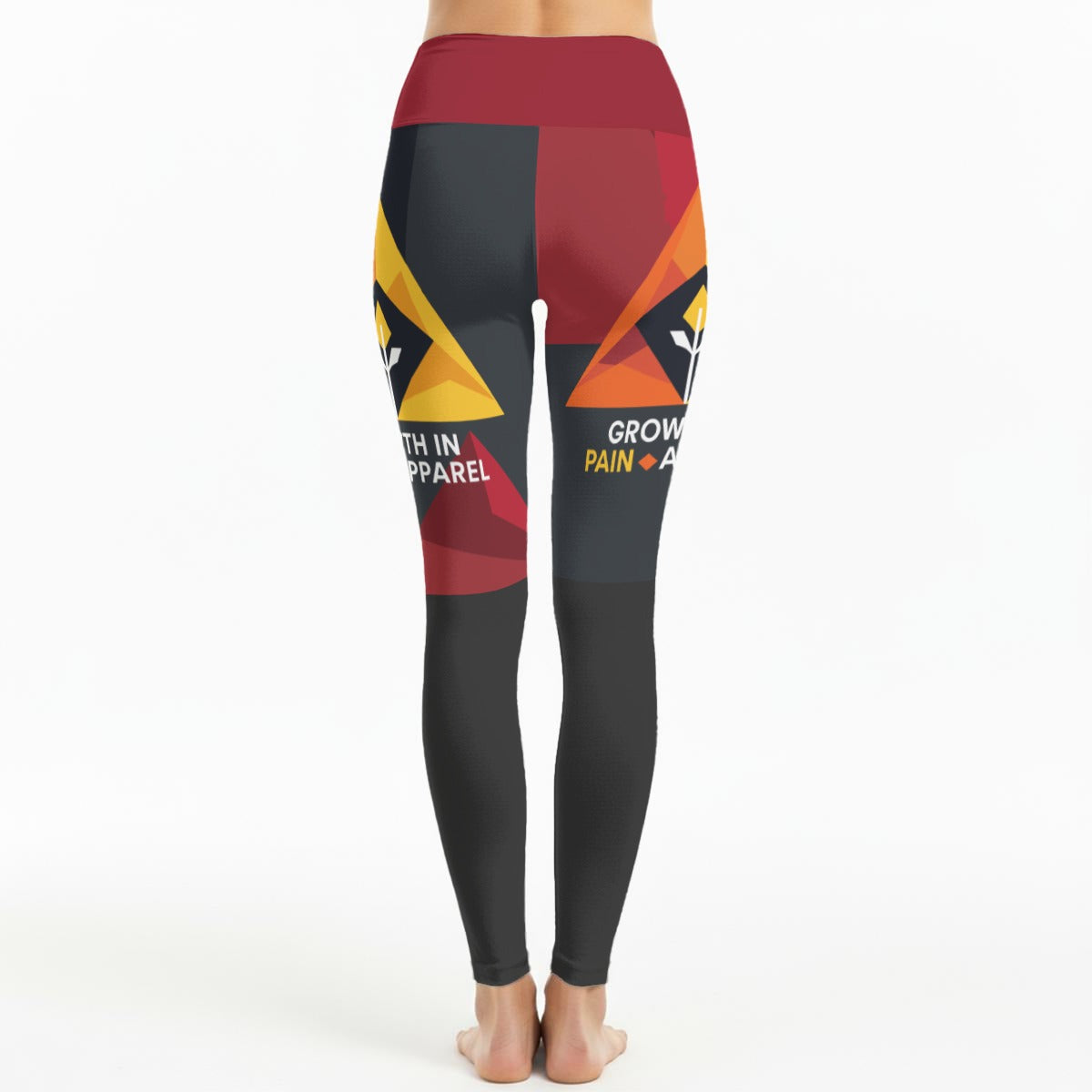 GIP Apparel Women's High Waist Leggings with Growth in Pain Logo Print