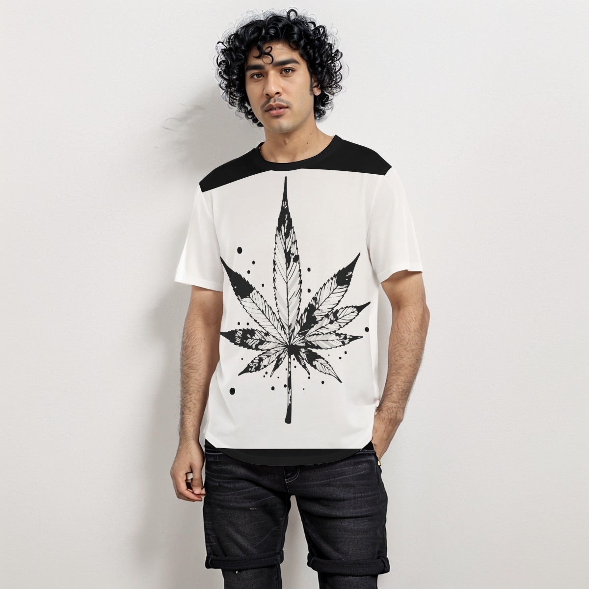 Growth In Pain Apparel Men's Short Sleeve T-shirt with Marijuana Leaf Streetwear Design