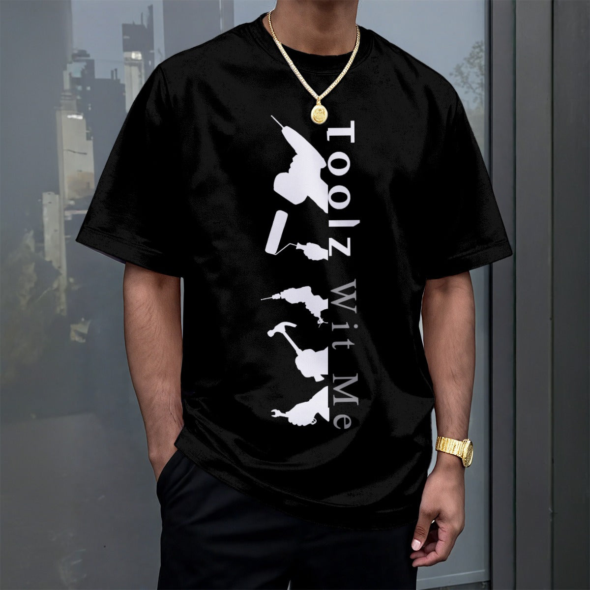 Growth In Pain Apparel Unisex Drop-Shoulder T-Shirt 180GSM - Premium Streetwear Nightlife Design 'Toolz Wit Me'
