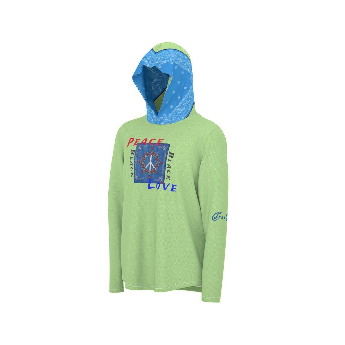 Growth In Pain Men's 'Peace & Love' Bandana Print Hoodie