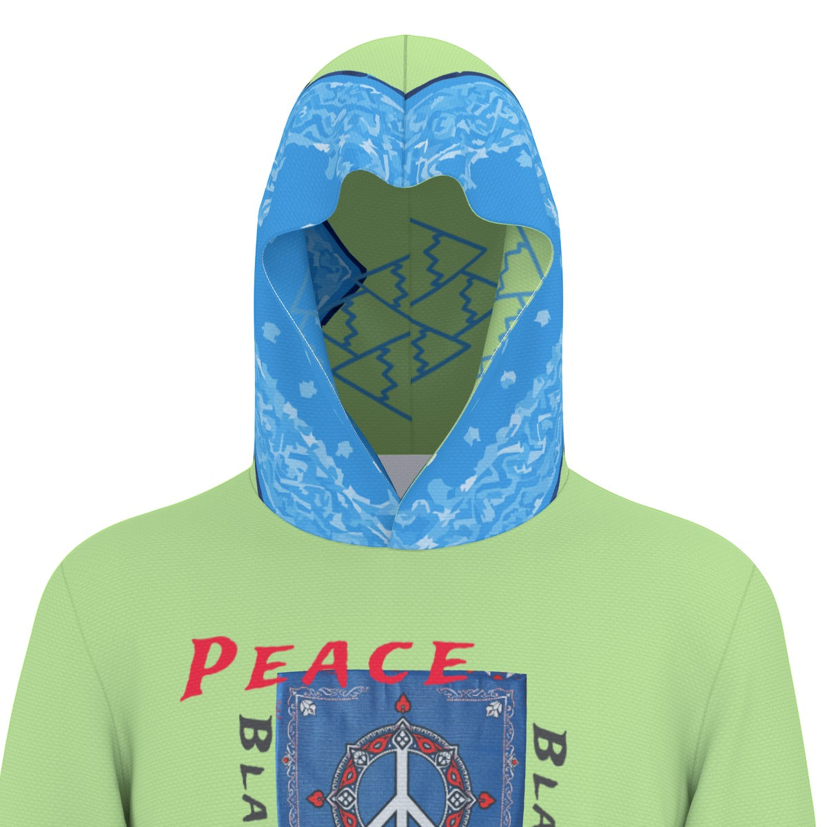 Growth In Pain Men's 'Peace & Love' Bandana Print Hoodie