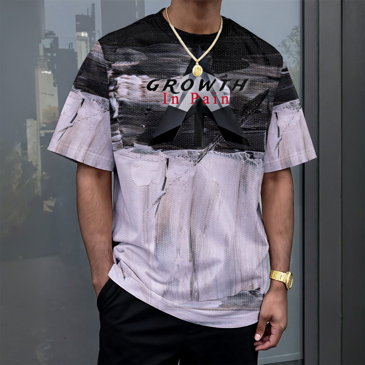 Growth In Pain Apparel Unisex Drop-Shoulder T-Shirt 180GSM - Premium Streetwear Tee for Casual & Nig