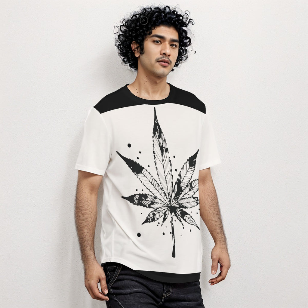 Growth In Pain Apparel Men's Short Sleeve T-shirt with Marijuana Leaf Streetwear Design