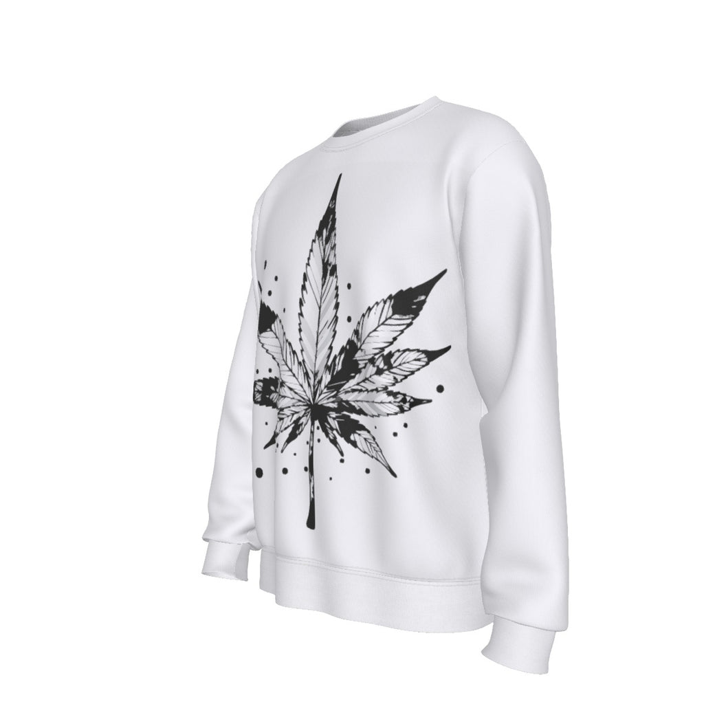 Growth In Pain Apparel Men's Sweatshirt "Green Leaf" Streetwear 420 Crewneck Sweatshirt