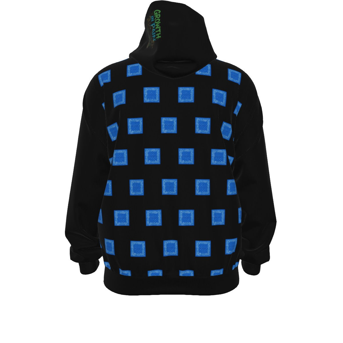 Growth In Pain Apparel Unisex 310GSM 100% Cotton Zip Hoodie | "Blue Flag" Premium Streetwear Design