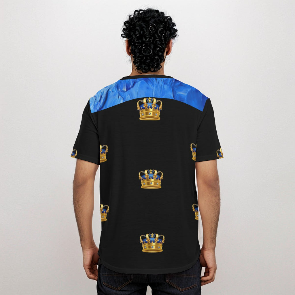 Growth In Pain Apparel Men's Short Sleeve T-Shirt with Rounded Hem - 'A King Was Born' Streetwear Design