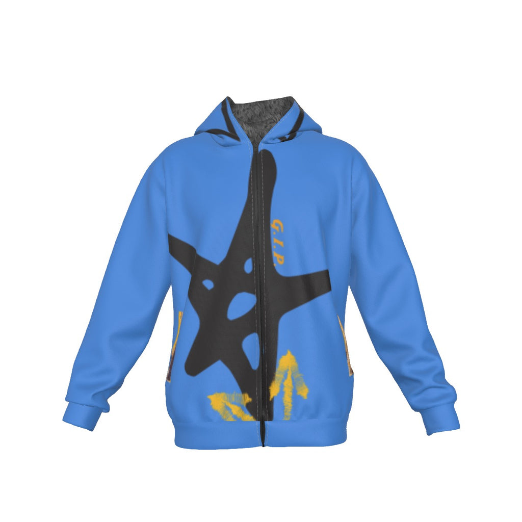 Growth In Pain Apparel Men's Warm Sherpa Fleece Zip Up Hoodie - Thick Winter Sweatshirt with Plush L