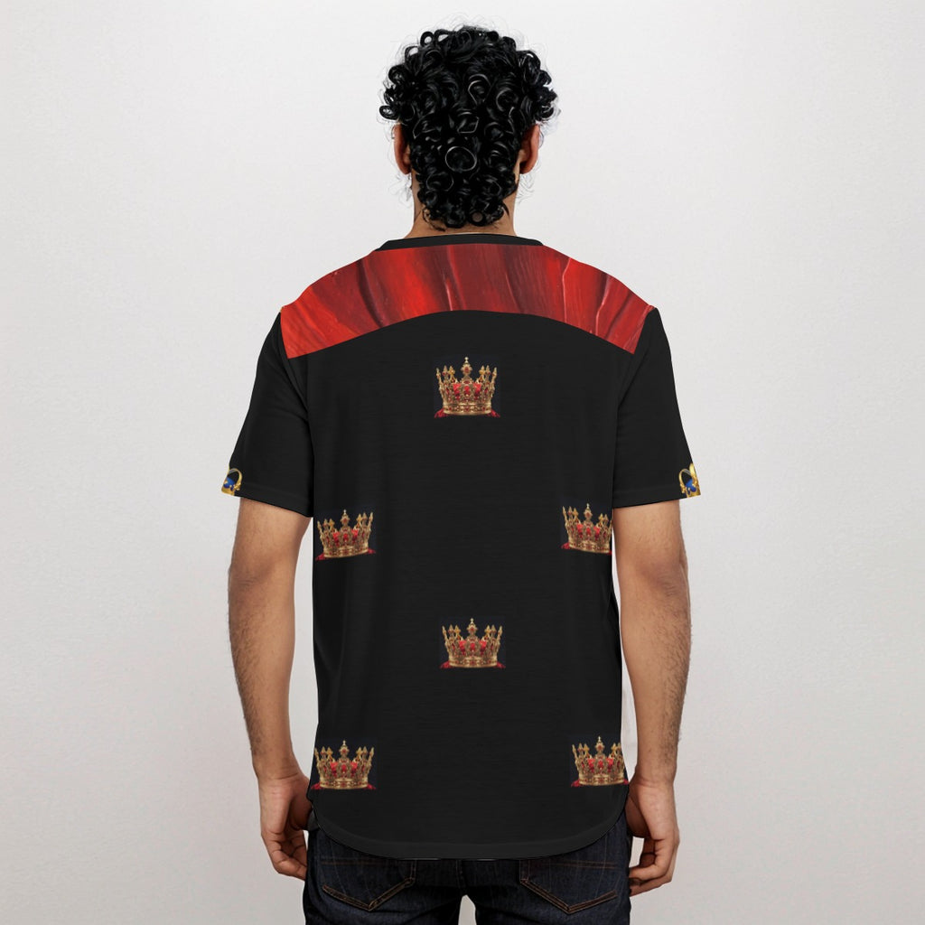 Growth In Pain Apparel Men's Short Sleeve T-Shirt with Rounded Hem - 'A King Was Born' Streetwear Design