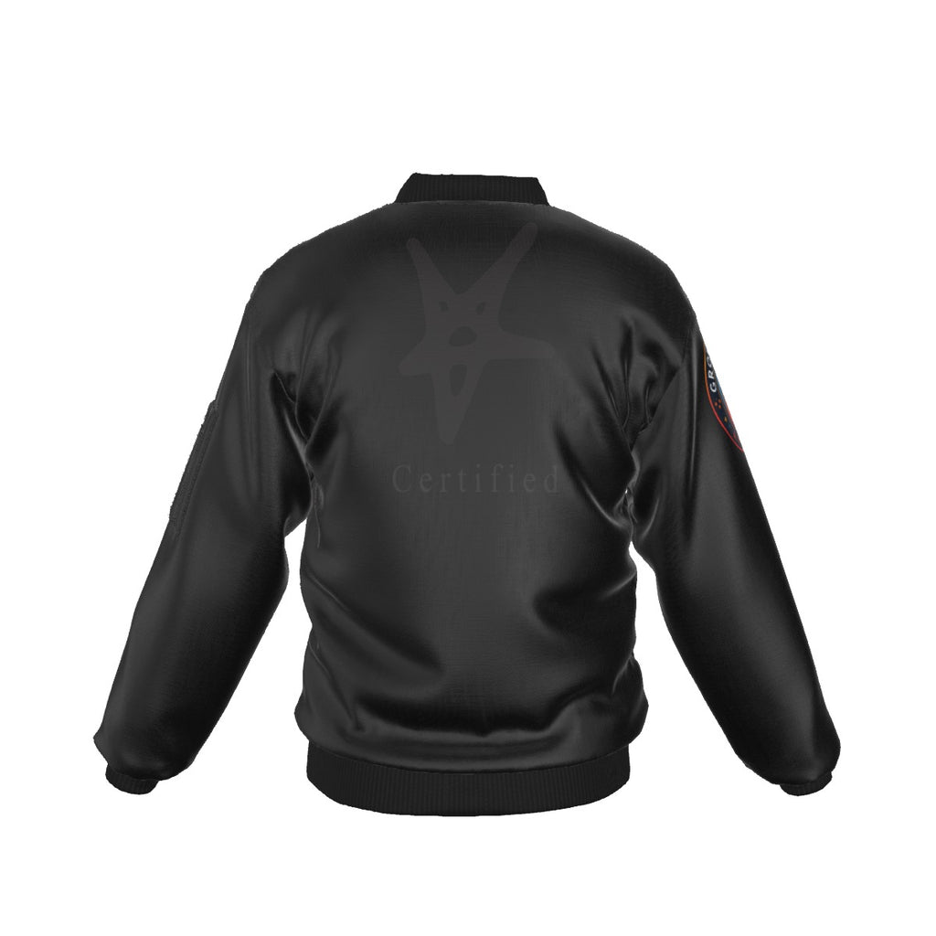 GIP Apparel Men's "Certified" Black Bomber Jacket with Sleeve Pocket for Streetwear & Nightlife