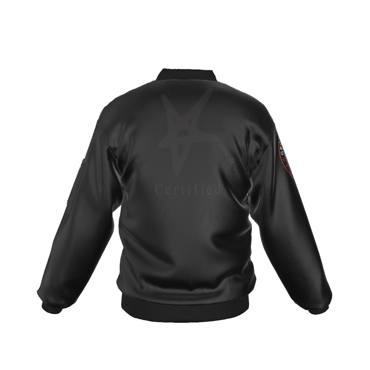 GIP Apparel Men's "Certified" Black Bomber Jacket with Sleeve Pocket for Streetwear & Nightlife