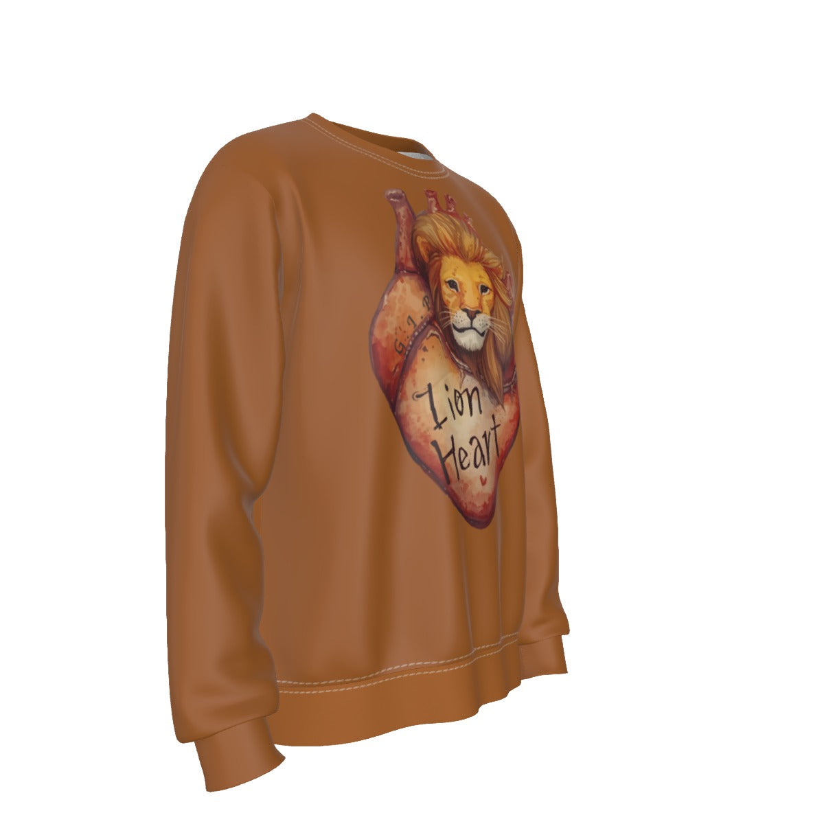 Growth In Pain Apparel Men's Heavy Fleece Sweatshirt with "Lion Heart" Streetwear Design