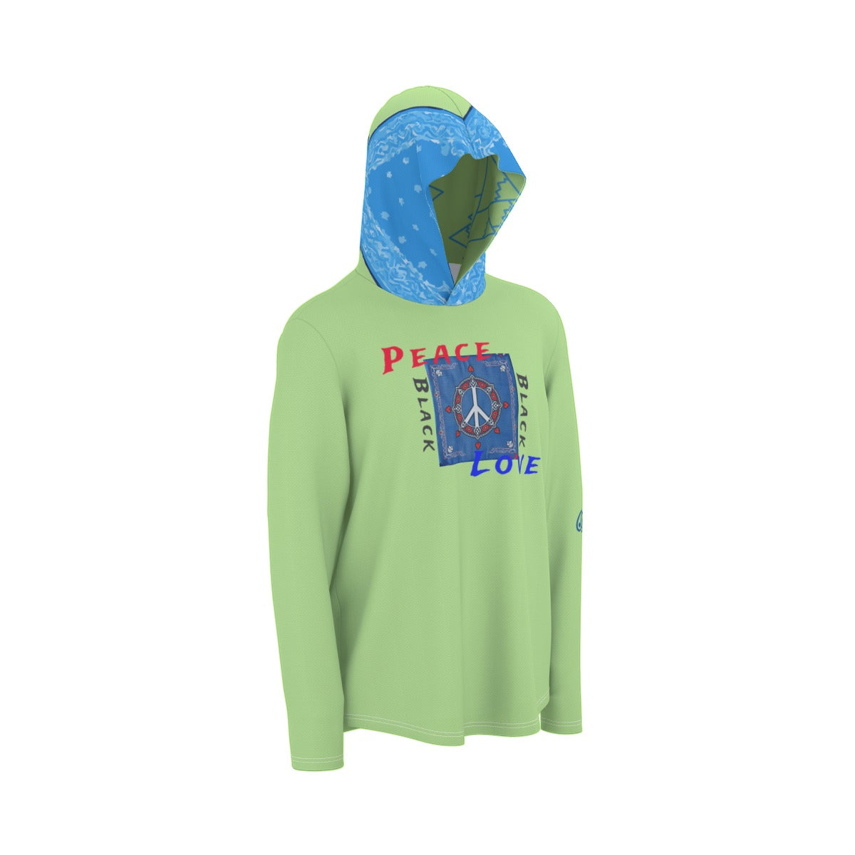 Growth In Pain Men's 'Peace & Love' Bandana Print Hoodie