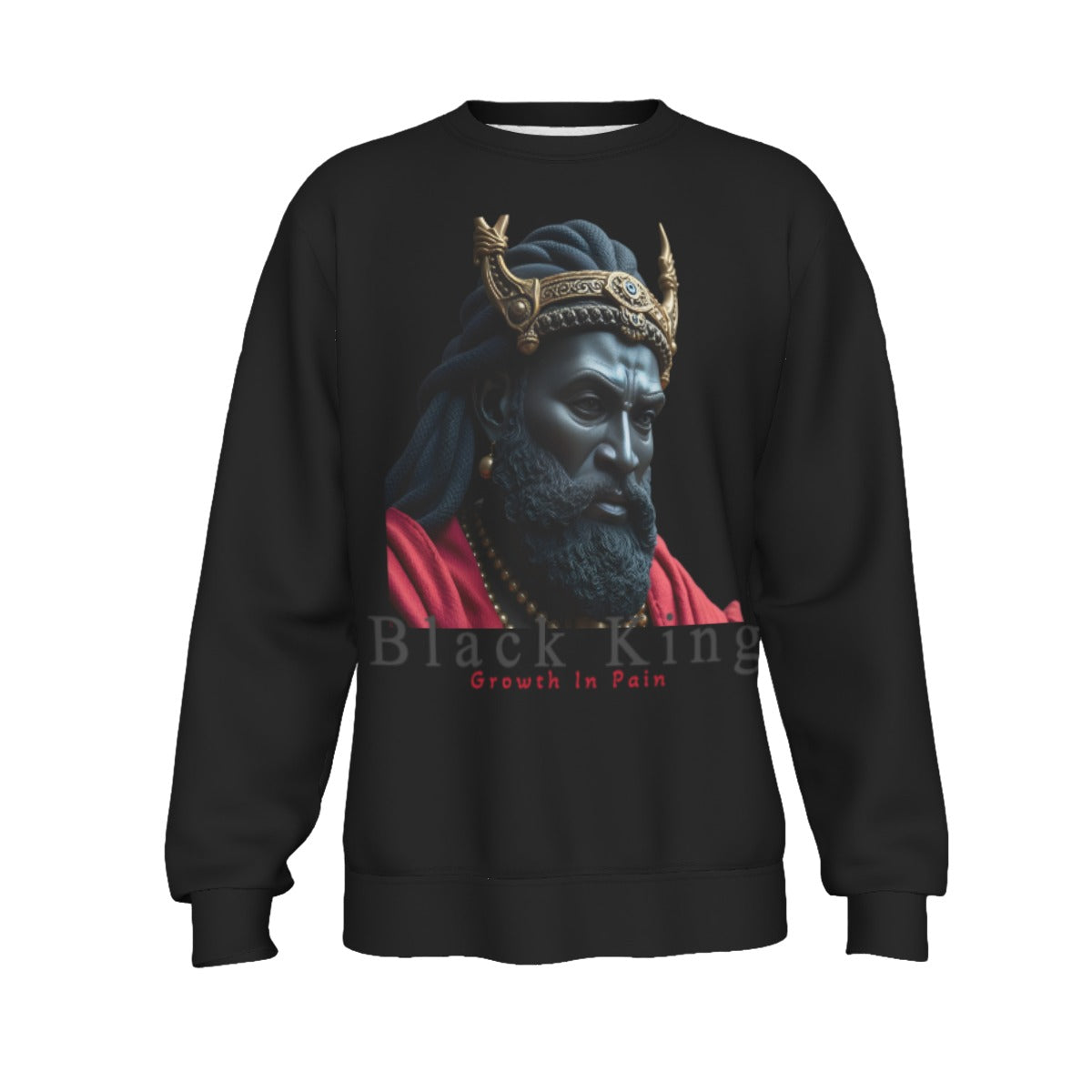 GIP Apparel Men's "Black King" Crewneck Sweatshirt - Streetwear Nightlife Style