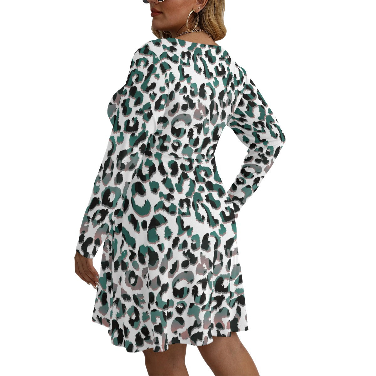 GIP Apparel Women's V-neck Long Sleeve Dress Plus Size - Soft Microfiber Sexy Dress|Nightlife