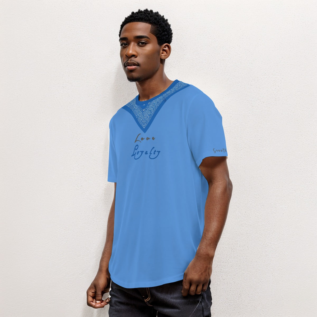 Growth In Pain Apparel Men's Short Sleeve T-shirt with Rounded Hem Design - "Love and Loyalty"